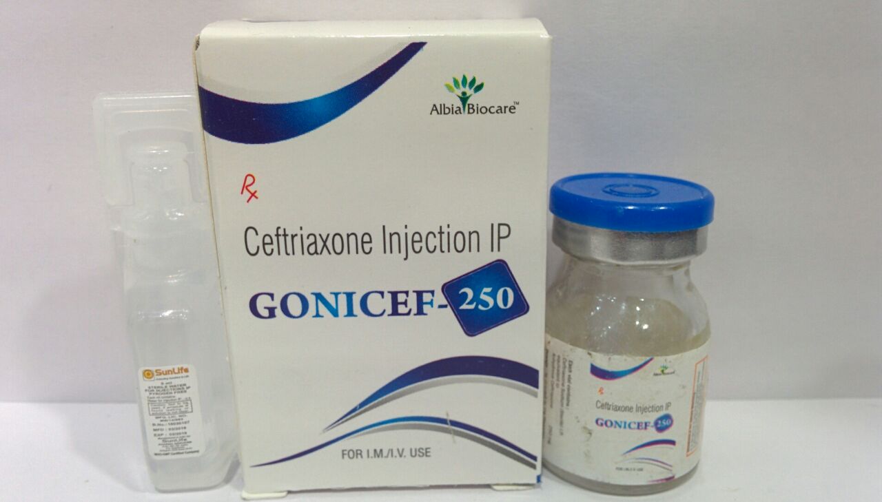 GONICEF-250 INJ. | Ceftriaxone 250 mg inj.+WFI